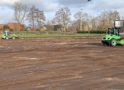 „Winterpause“ beendet: Arbeiten am Speller Kunstrasenplatz werden fortgesetzt