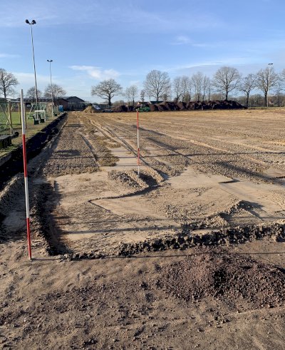 „Winterpause“ beendet: Arbeiten am Speller Kunstrasenplatz werden fortgesetzt