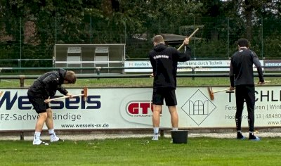 Starke Teamleistung: Speller Herrenmannschaften sorgen für schöneres Sportgelände