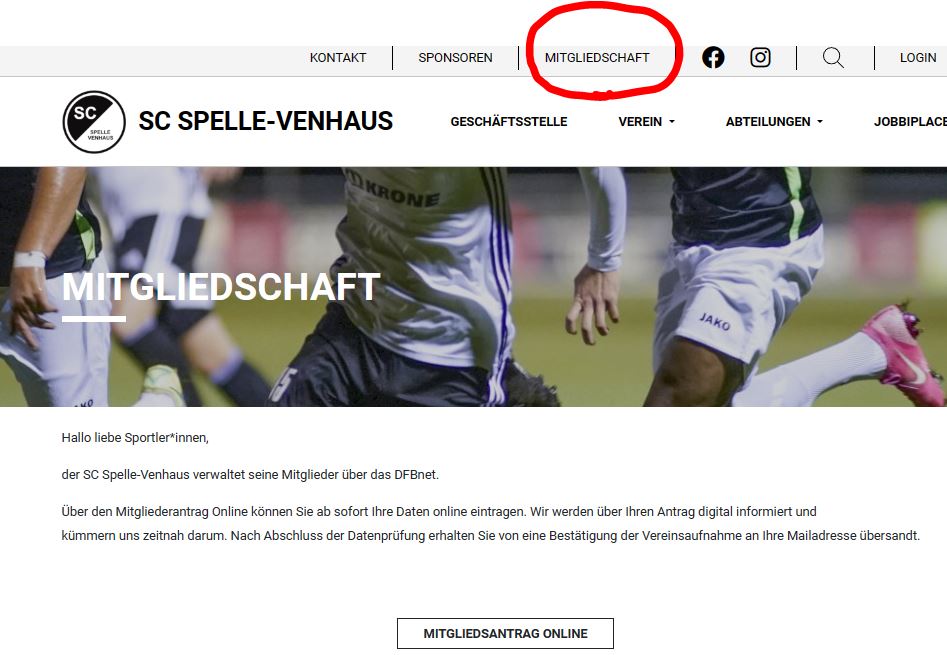 Jetzt im Online-Portal Mitglied werden